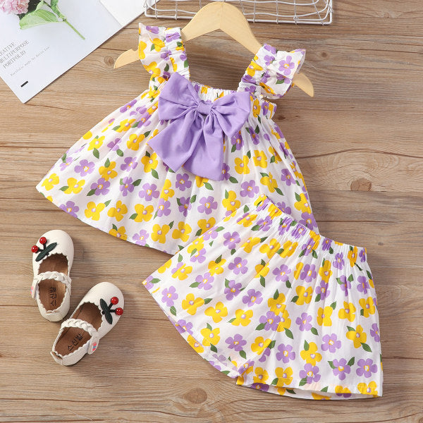 Two Pieces Girl Sweet Floral