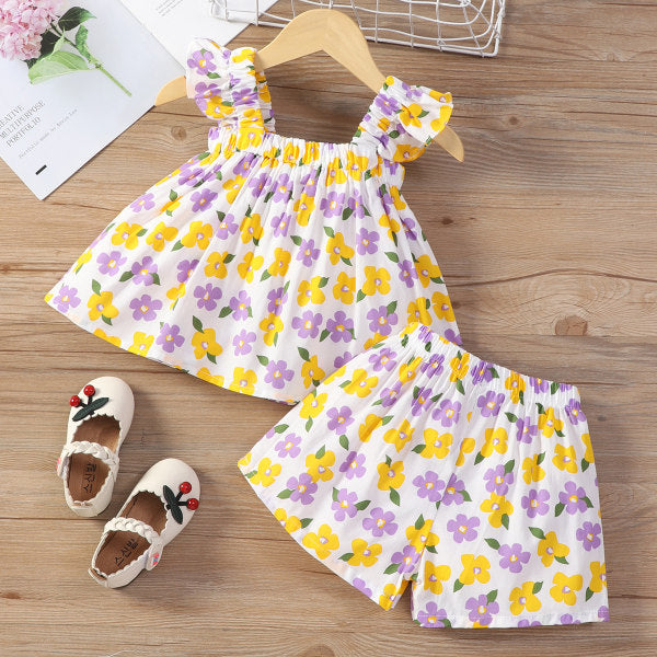 Two Pieces Girl Sweet Floral