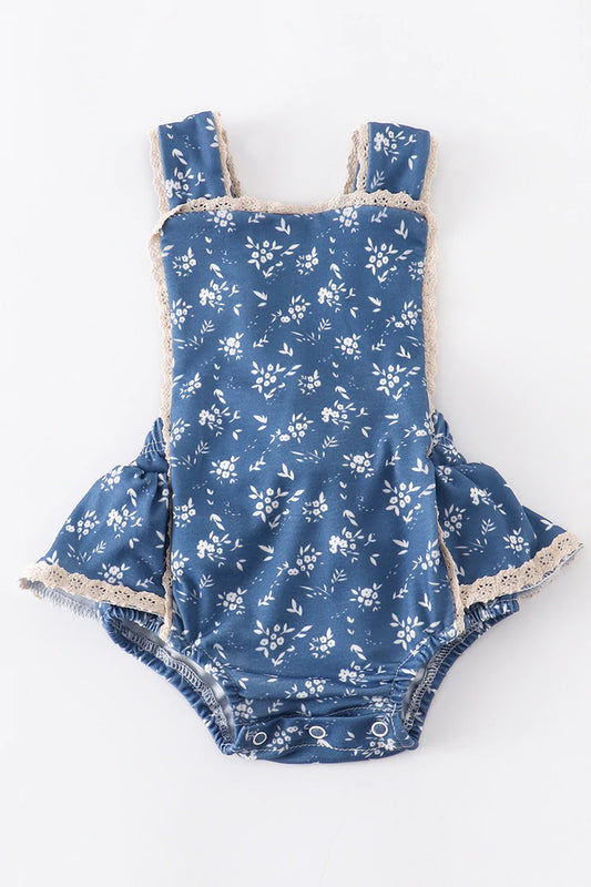 BLUE FLORAL ROMPER